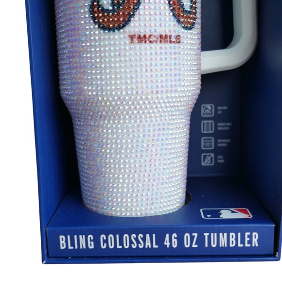 Atlanta Braves Colossal Bling Tumbler 46 Oz Rhinestone Studded NEW in Box - Picture 4 of 6